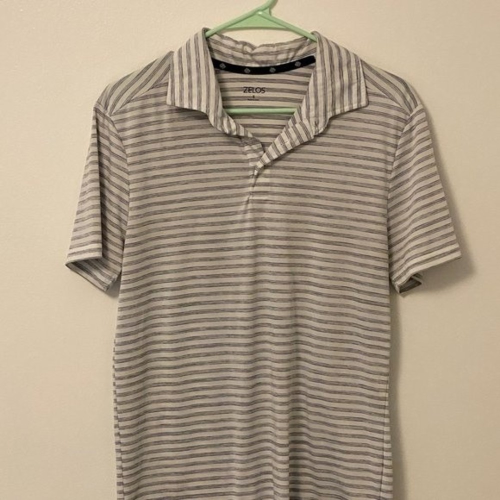 Zelos Flex Men's Shirt Size S Made in China white with black stripes